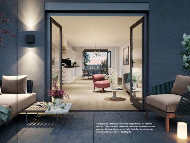 Wohnen über den Wolken: Atemberaubende Penthouse Maisonette mit zwei Dachterrassen