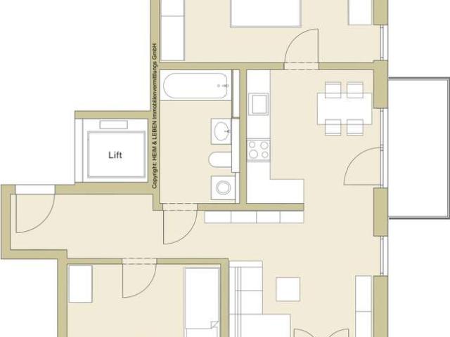 Wohnensemble Gipfelglück 3 Zimmer Balkonwohnung barrierefrei Whg 4