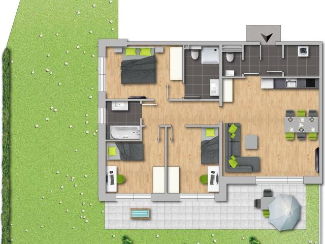 Wohnkomfort für Familien: 4 Zimmer Wohnung mit Garten