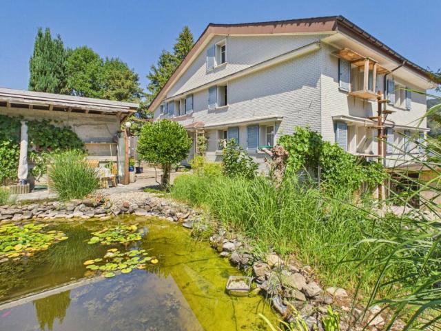 Wohnhaus mit grossem Biotop, Garage und zwei Mehrzweckgebäuden