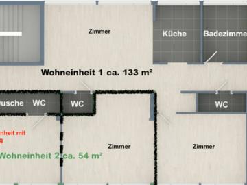 Wohnhighlight: 187 m² Loftwohnung mit 2 Einheiten, ca. 54 m² Kapitalreserve in Steyr
