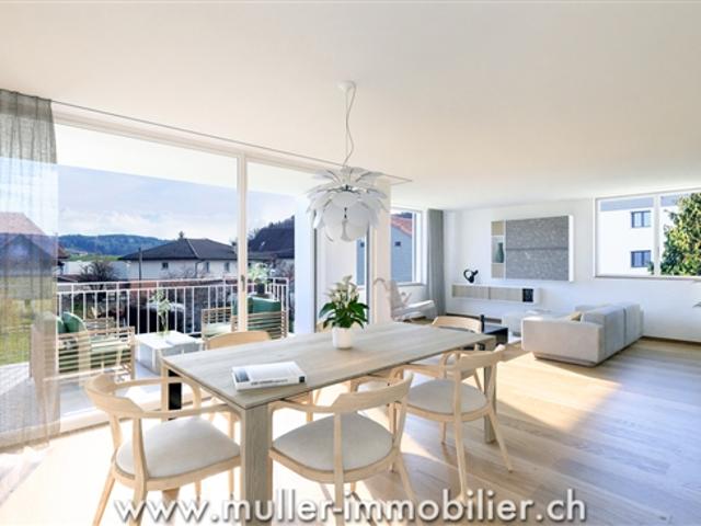 Gemütliche 3.5 Zimmer Wohnung mit freiem Blick in 5 Min. von Romont
