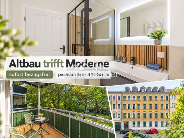 Wohntraum oder Kapitalanlage: 2 R Altbau in Leipzig | bezugsfrei | provisionsfrei | 4% + 4,25% Afa