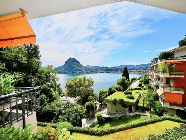 Wohnung mit wunderschönem Blick auf den Luganersee und die Stadt