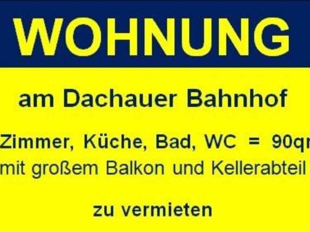 Wohnung am Dachauer Bahnhof zu vermieten Zimmer, Küche, Bad, WC = 90qm mit großem Balkon und Keller