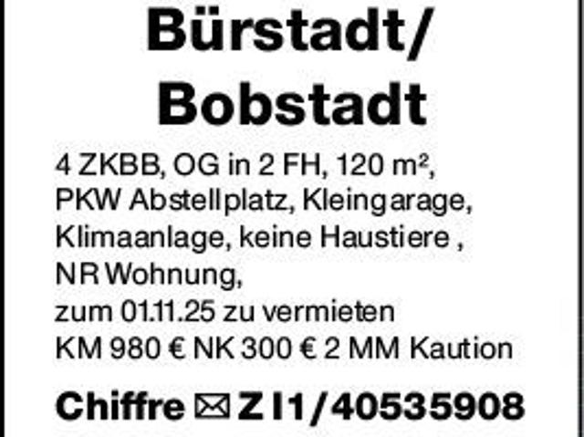 Mietwohnung in Bürstadt 68642