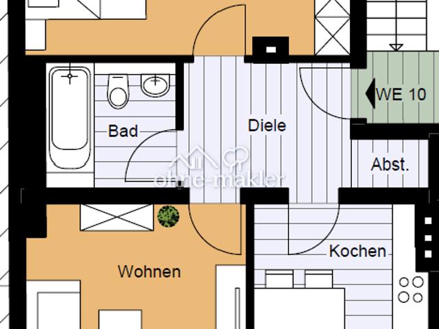 Wohnung in Uni Nähe mit Balkon