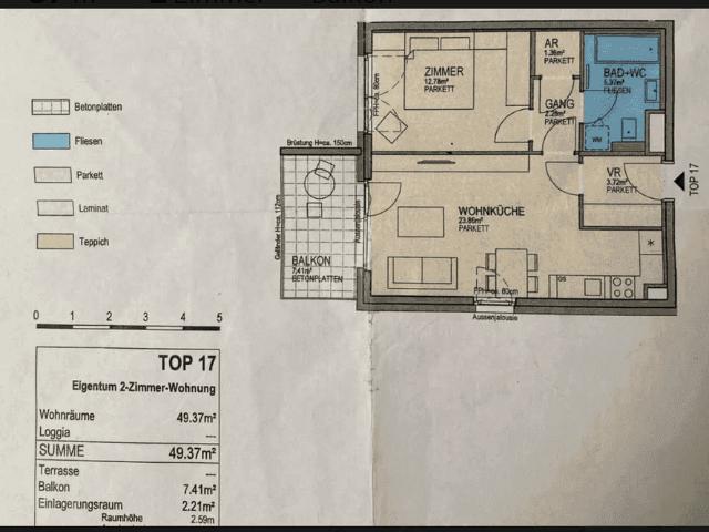 Wohnung zu vermieten ab 1 August. Miete 990€