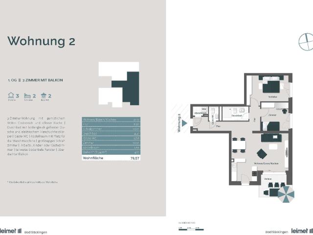 Wohnung zum Kaufen in Bad Säckingen 434.000,00 EUR 79.57 m²
