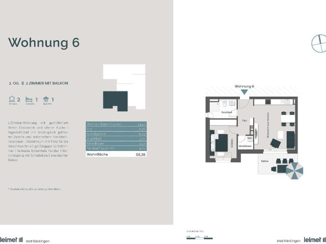 Wohnung zum Kaufen in Bad Säckingen 319.000,00 EUR 56.38 m²