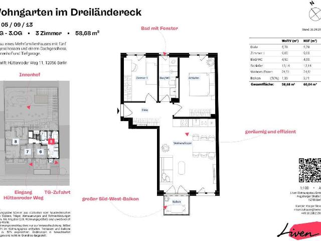 Wohnung zum Kaufen in Berlin 530.000,00 EUR 58.68 m²