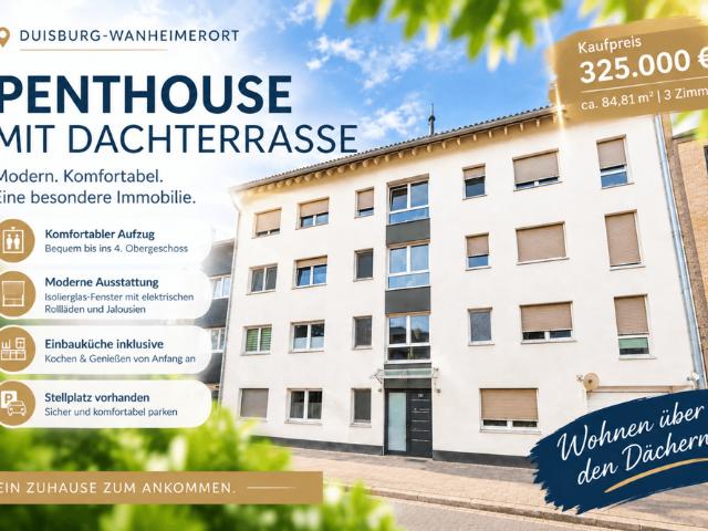 Wohnung zum Kaufen in Duisburg 325.000,00 EUR 84.81 m²