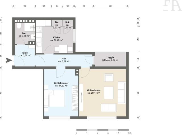 Wohnung zum Kaufen in Düsseldorf 299.000,00 EUR 64 m²