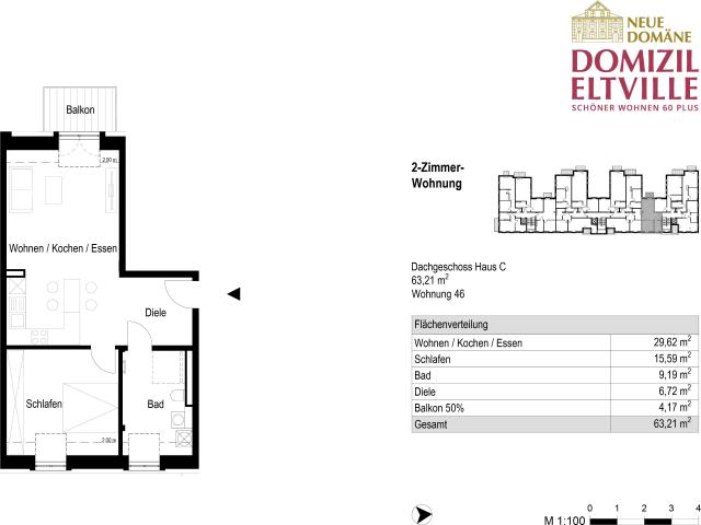 Wohnung zum Kaufen in Eltville am Rhein 503.900,00 EUR 63.21 m²