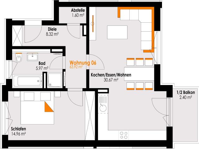 Wohnung zum Kaufen in Füssen 393.500,00 EUR 63.92 m²