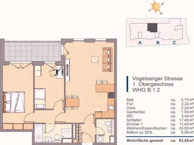 Wohnung zum Kaufen in Köln 529.000,00 EUR 83.55 m²
