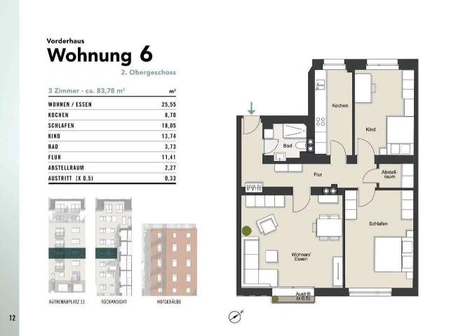 Wohnung zum Kaufen in Köln 579.000,00 EUR 83.78 m²
