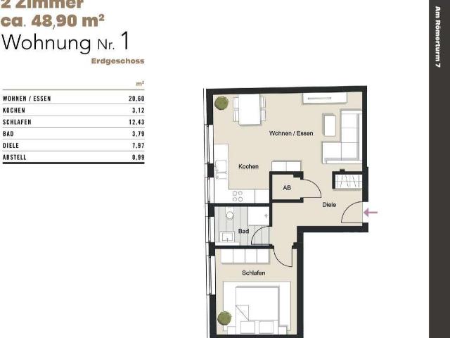 Wohnung zum Kaufen in Köln 339.000,00 EUR 48.9 m²