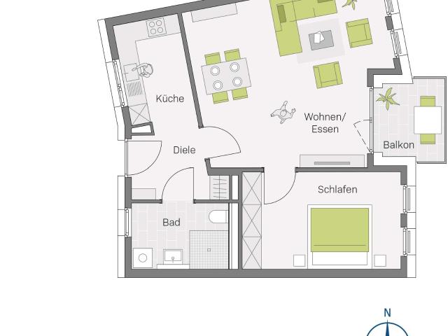 Wohnung zum Kaufen in Müllheim Niederweiler 379.700,00 EUR 66.6 m²