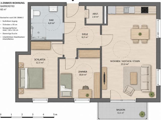 Wohnung zum Kaufen in Niestetal 270.000,00 EUR 60 m²
