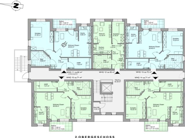 Wohnung zum Kaufen in Schwanewede 315.900,00 EUR 71.32 m²