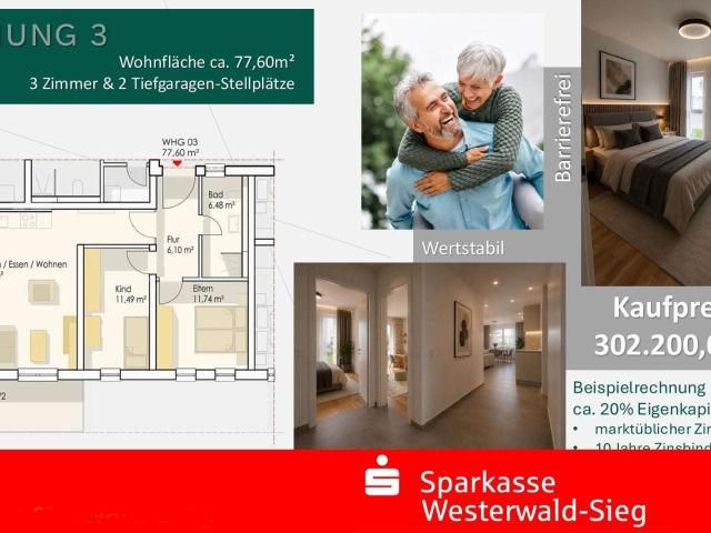 Wohnung zum Kaufen in Ransbach Baumbach 302.200,00 EUR 77.6 m²