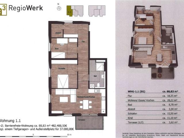 Wohnung zum Kaufen in Reute 482.500,00 EUR 88.53 m²