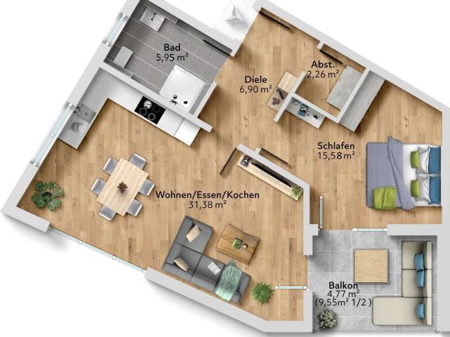 Wohnung zum Kaufen in Weikersheim 288.748,80 EUR 66.84 m²