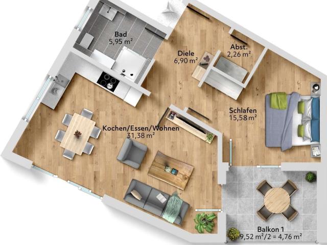 Wohnung zum Kaufen in Weikersheim 288.705,60 EUR 66.83 m²