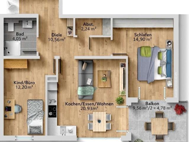 Wohnung zum Kaufen in Weikersheim 299.538,00 EUR 69.66 m²