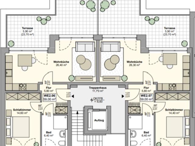 Wohnung zum Mieten in Bochum 436,30 € 59 m²