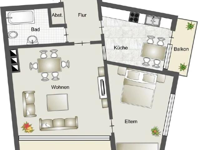 Wohnung zur Miete in Neuenkirchen Zentral, geräumig, mit Balkon und Einbauküche!