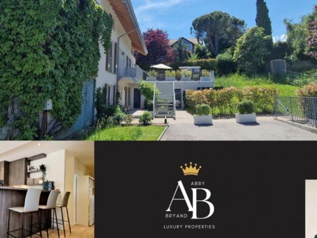 In 5 Minuten von Nyon: Wunderschöne 4,5 Zimmer Wohnung mit Privatgarten