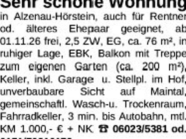 Wohnung 76m² in 63755 Alzenau