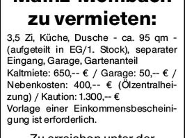 Wohnung 95 m2 Mainz