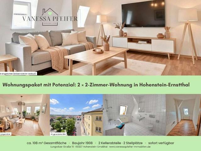 Wohnungspaket mit Potenzial: 2 × 2 Zimmer Wohnung in Hohenstein Ernstthal