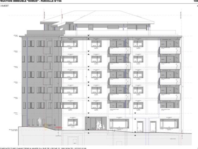 Wohnungsquerung 4,5 Zimmer 4. Stock im Zentrum der Stadt Sion in der Nähe des Bahnhofs
