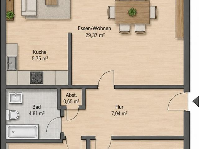 Wunderschön geschnittene 2,5 Zimmer Wohnung mit französischem Balkon in Bad Soden Salmünster