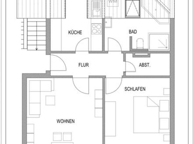 Wunderschöne 2 Zimmer Dachgeschosswohnung
