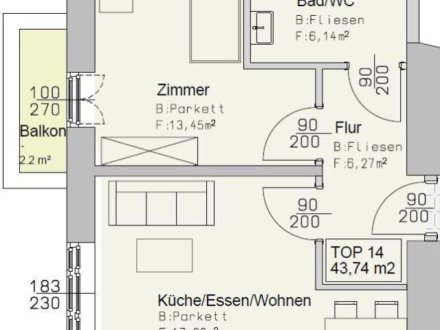 Wunderschöne 2 Zimmer Wohnung mit Balkon im Zentrum von Mürzzuschlag, gefördert – Provisionsfrei!
