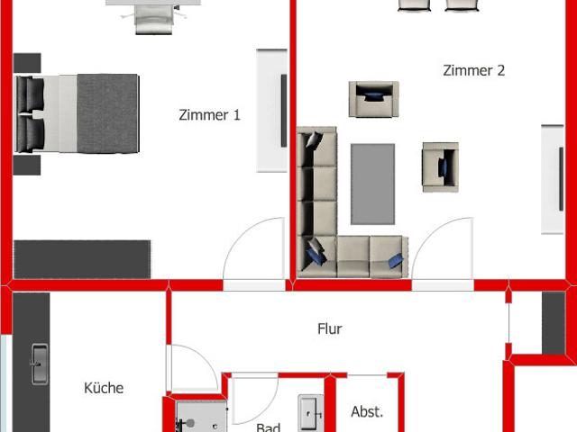 Wunderschöne 2 Zimmer Wohnung mit Dusche in begehrter Lage
