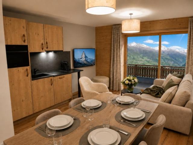 Wunderschöne 4,5 Zimmer Wohnung mit direktem Zugang zu den Skipisten in einer Hotelresidenz