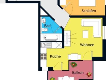 Wunderschöne, gut vermietete Wohnung mit großem Balkon und EBK in ruhiger Wohnlage!