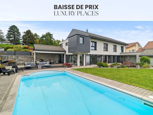Wunderschöne Familienvilla, Schwimmbad und Blick auf die Höhen von Gland