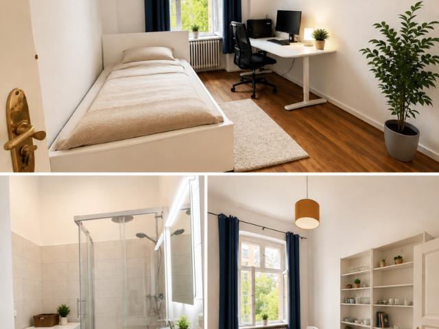 Wunderschöne, möblierte 2 Zimmer Altbauwohnung in Wilmersdorf in Hinterhoflage, 1 Min. zur U Bahn U7
