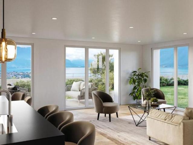 Wunderschöne moderne Wohnung mit Seesicht in Chardonne