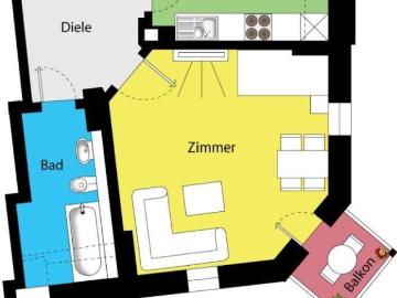 Wunderschöne Singlewohnung mit Balkon, Tageslichtbad und separater Küche!