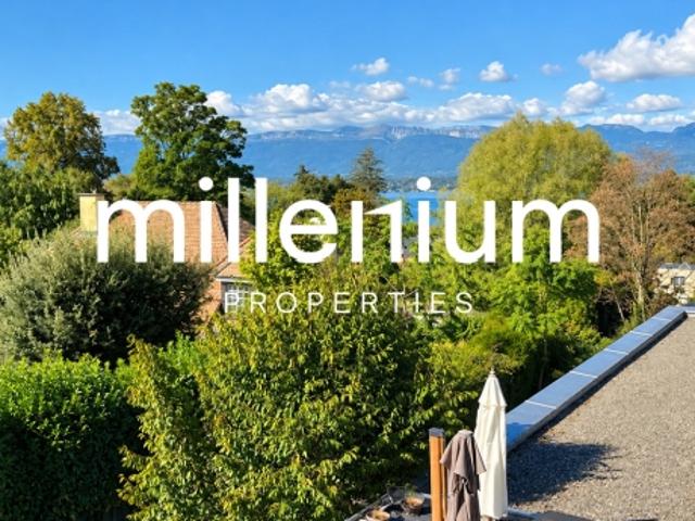 Wunderschöne, zeitgenössische Familienvilla mit Blick auf den See in Anières