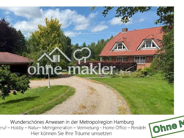 Wunderschönes Anwesen in der Metropolregion Hamburg Architektenhaus mit Einlieger + Nebengebäude