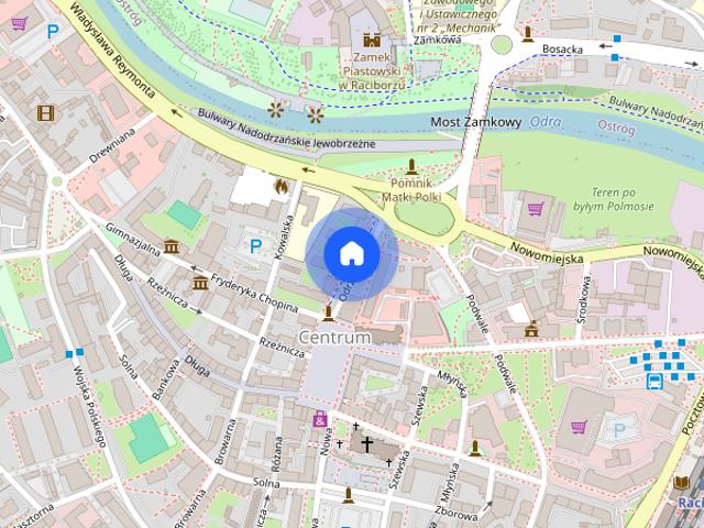 Wynajmę jasne mieszkanie w centrum Raciborza z balkonem przy rynku 35m